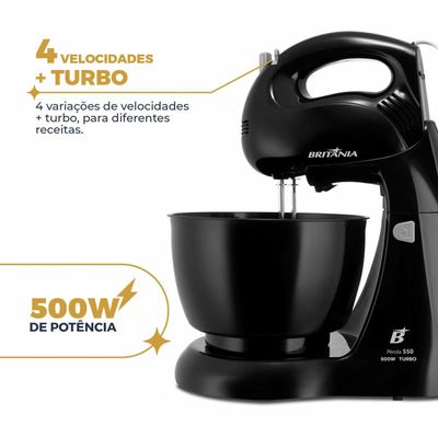 Batedeira Britânia Pérola 550 Turbo Tigela para 4,3L 500W 220V