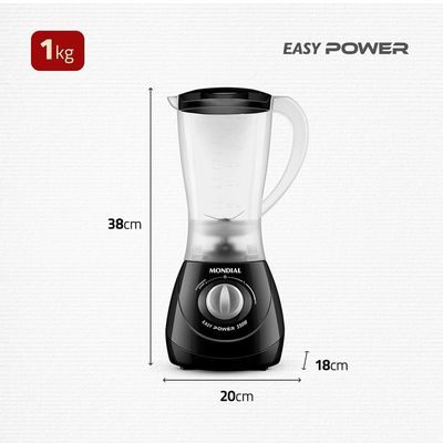 Liquidificador Mondial Power- L-550 2 Velocidades + Pulsar 550W - Preto Preto / 110