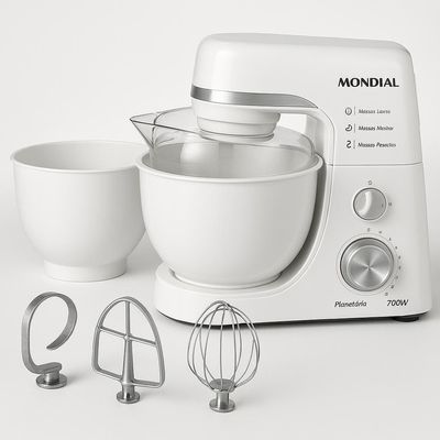 Batedeira Planetária Mondial BP-03W-2B com 12 Velocidades e 700 W - Branca Branco / 220