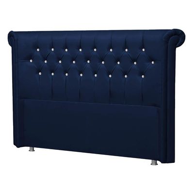 Cabeceira Queen P04 160 Cm Suede Azul Marinho Tca 948