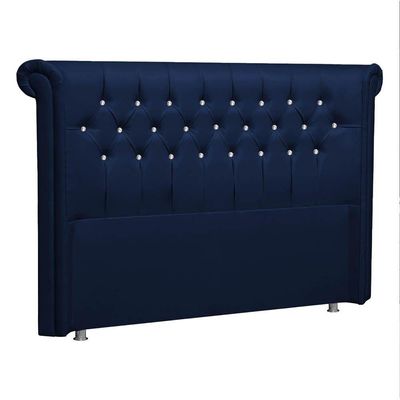 Cabeceira Queen P04 160 Cm Suede Azul Marinho Tca 948