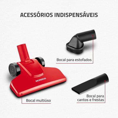 Aspirador de Pó Vertical 2 em 1 Mondial Turbo Cycle AP36 1100W - Vermelho vermelho / 220