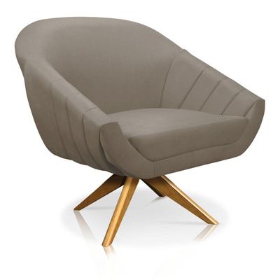 Kit 01 Namoradeira 02 Lugares E 01 Poltrona Giovana Suede Marrom Rato