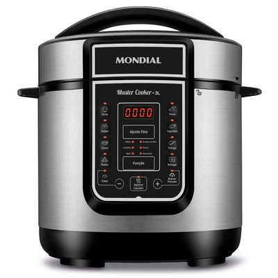 Panela Elétrica de Pressão Mondial Digital Master Cooker PE-40 3L - Preta/Inox Inox,Preto / 110