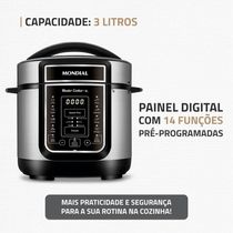 Panela Elétrica de Pressão Mondial Digital Master Cooker PE-40 3L - Preta/Inox
