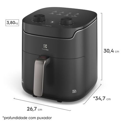 Air Fryer Electrolux por Rita Lobo 5,6L Cinza Efficient Economia de Energia 1400W (EAF40) 220V
