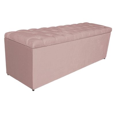 Kit Cabeceira e Calçadeira Liverpool 160cm Queen Suede Rosê