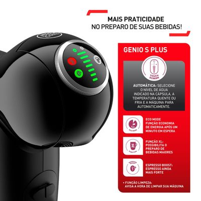 Cafeteira Expresso Arno Dolce Gusto Genio S Plus DGS2 - Preta Preto / 220