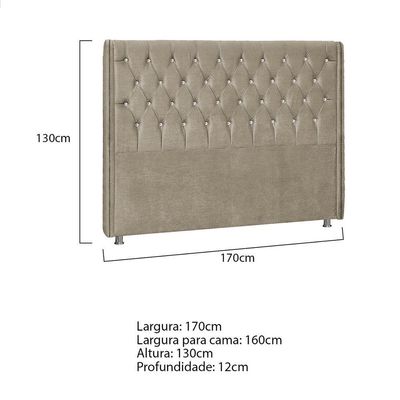 Cabeceira Queen Tóquio P04 160 Cm Suede Bege Tca 941