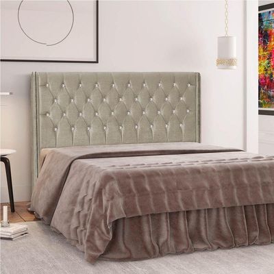 Cabeceira Queen Tóquio P04 160 Cm Suede Bege Tca 941