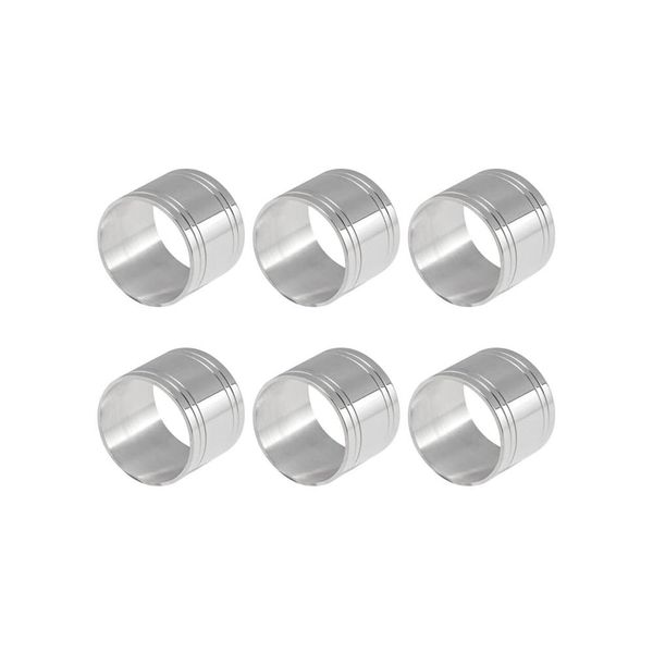 Jogo 6 Argolas Para Guardanapos Silverlux, Banho de Prata, Clássico Para Mesa Posta de Luxo