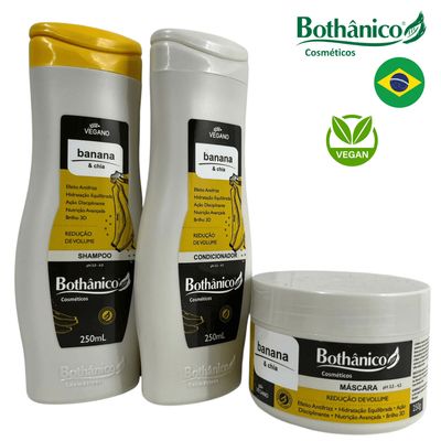 Kit Bothanico 3Und Shampoo Cond Mascara Banana e Chia