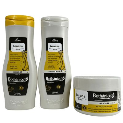 Kit Bothanico 3Und Shampoo Cond Mascara Banana e Chia