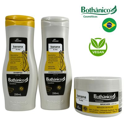 Kit Bothanico 3Und Shampoo Cond Mascara Banana e Chia
