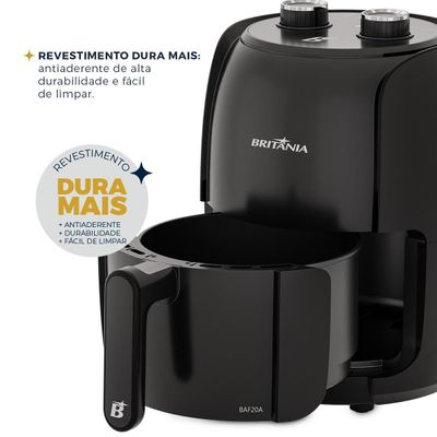 Air Fryer Britânia Compacta 2L 1000W Sem Óleo BAF20A 127V