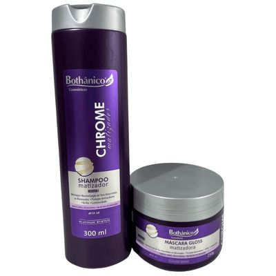 Kit Bothanico 2Und Shampoo Mascara Chrome Matizador Platinun