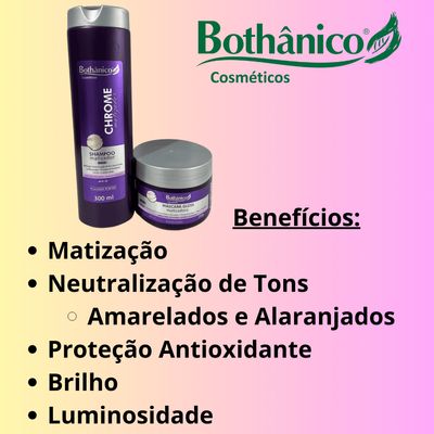 Kit Bothanico 2Und Shampoo Mascara Chrome Matizador Platinun
