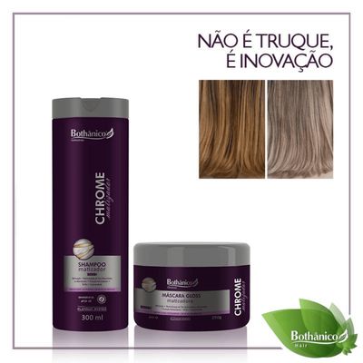 Kit Bothanico 2Und Shampoo Mascara Chrome Matizador Platinun