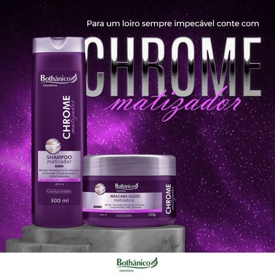 Kit Bothanico 2Und Shampoo Mascara Chrome Matizador Platinun