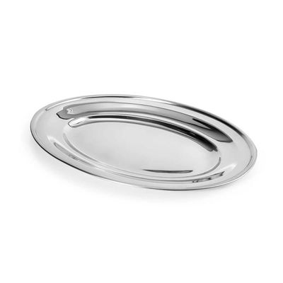Travessa de Inox Pequena Oval Rasa 21cm para Salada Petiscos Aperitivos Restaurante Bar