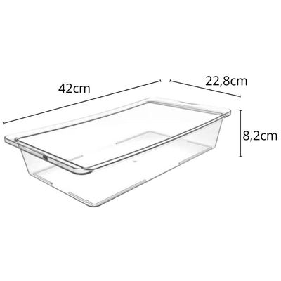 Kit 2 Travessas Plásticas Retangulares 4,8L Tampa Hermética Transparente Frutas Legumes Crippa