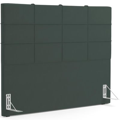 Kit Cabeceira Cama Box Queen 160cm com Calçadeira Roma W01 Suede Verde Musgo - Lyam
