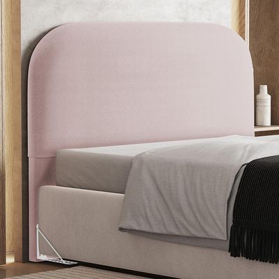 Cabeceira Cama Box King 195cm Orgânica Lanna W01 Bouclê Rosê - Lyam Decor