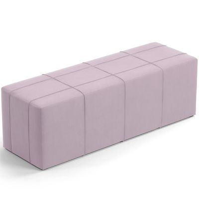 Kit Cabeceira Cama Box King 195cm com Calçadeira Roma W01 Suede Rosê - Lyam