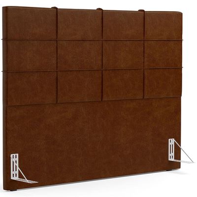 Kit Cabeceira Cama Box Queen 160cm com Calçadeira Roma W01 Couríssimo Marrom - Lyam