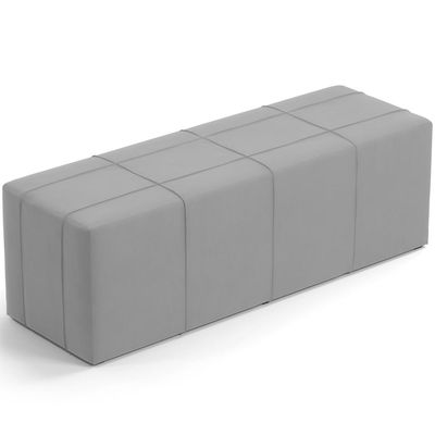 Kit Cabeceira Cama Box Casal 140cm com Calçadeira Roma W01 Suede Cinza - Lyam