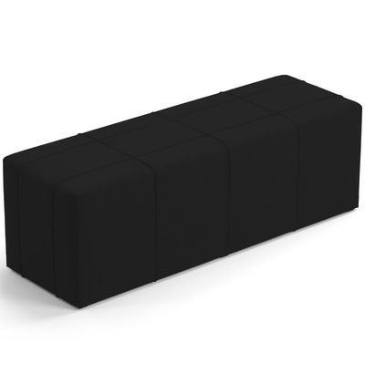Kit Cabeceira Cama Box King 195cm com Calçadeira Roma W01 Suede Preto - Lyam