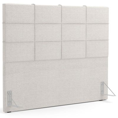 Kit Cabeceira Cama Box King 195cm com Calçadeira Roma W01 Linho Champagne - Lyam