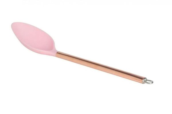Colher de Arroz Nylon com Cabo de Aço Inox Rose 30 cm - Lyor