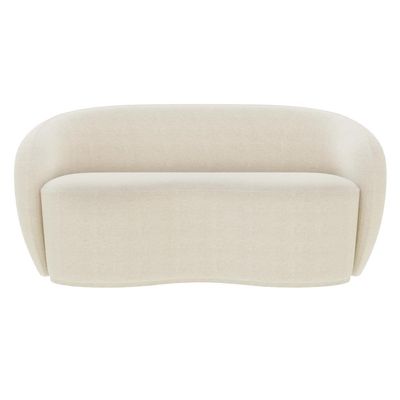 Sofá Living Decorativo 180cm 2 Lugares Íbis Encosto Fixo Bouclê Off White G33 - Gran Belo