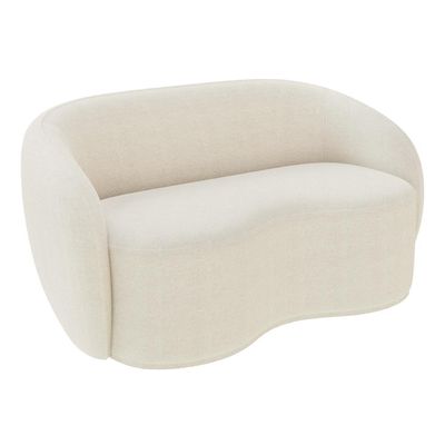 Sofá Living Decorativo 180cm 2 Lugares Íbis Encosto Fixo Bouclê Off White G33 - Gran Belo
