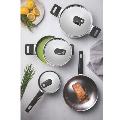 Jogo de Panelas Grano Aço Inox e Baquelite de Indução 4 Peças - Tramontina 65160/000