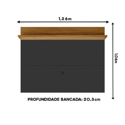 Painel Para Tv Até 50" Nt1185 Preto Freijó