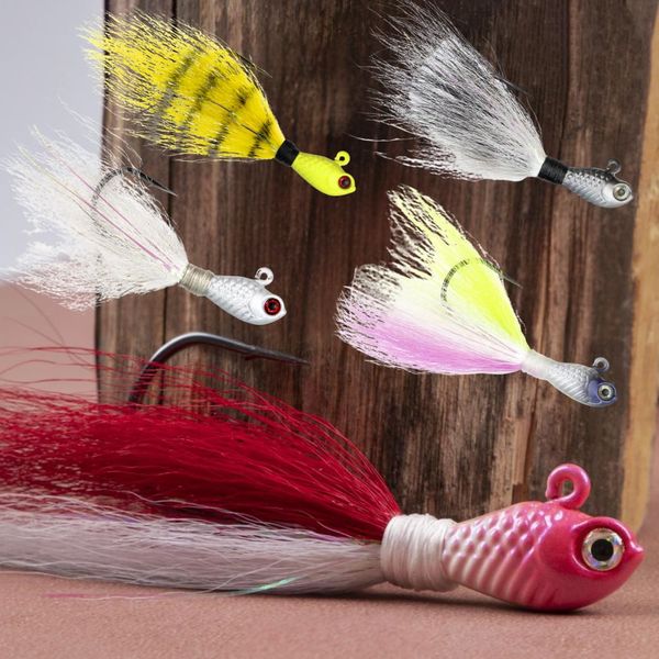 Kit 04 Isca Artificial Jig Xuxinha Com Penacho 15g Tucunare