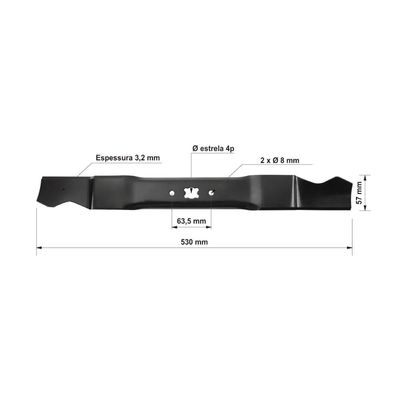 Lâmina de reposição 530 mm Tramontina para Cortador de Grama CCT55M
