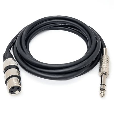 Cabo para Microfone P10 Mono Xlr Fêmea 3 polo 1 Metro Preto