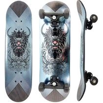 Skate Infantil Radical Estampa Both Sides Leão Metalico - Dm Toys DMR7235