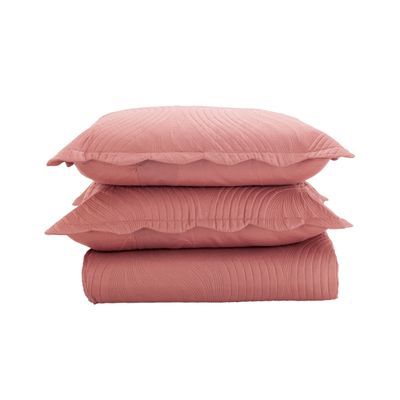 Jogo De Colcha King Milão 150 Fios Corttex Rosa UN / Rosa