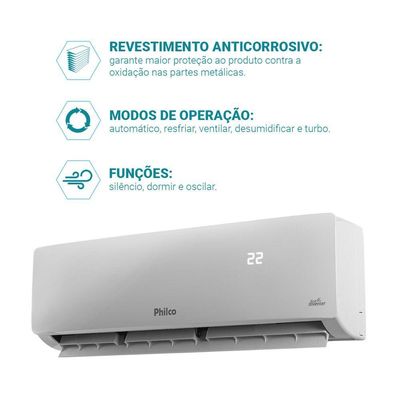 Ar Condicionado Split Philco Hi Wall Inverter 9.000 Btus/h Frio PAC9FC 220V