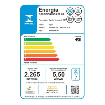 Ar Condicionado Split Inverter Elgin Inverter 55.000 Btus Preto Frio 220V R-32