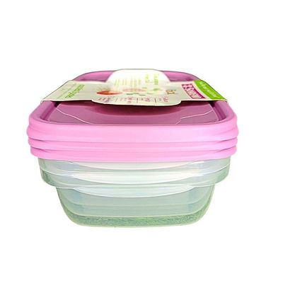 Conjunto 3 Potes Plástico Rosa Sanremo 1,8L