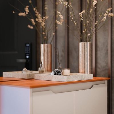 Sapateira Hall Flow Off White Com Freijo