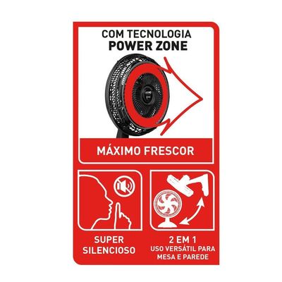 Ventilador De Mesa Turbo Force 2 Em 1 40cm Preto Arno 110V
