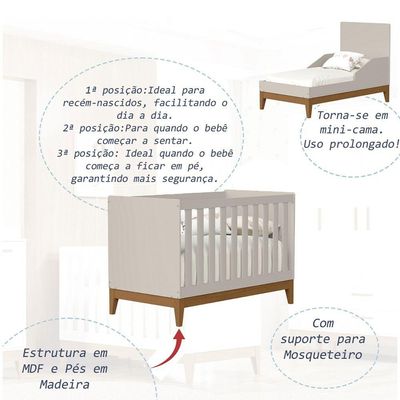 Berco Americano Para Quarto Flip Areia Fosco