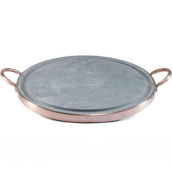 Grelha/pedra Para Carnes Pedra Sabão G Cobre 37 Cm