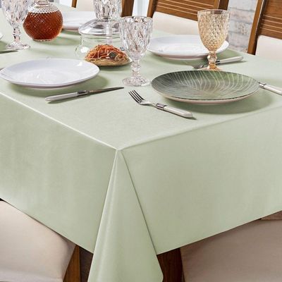Toalha De Mesa 6 Lugares Térmica Impermeável 1,40 M X 2,00 M 100% Policloreto De Vinila - Bege
